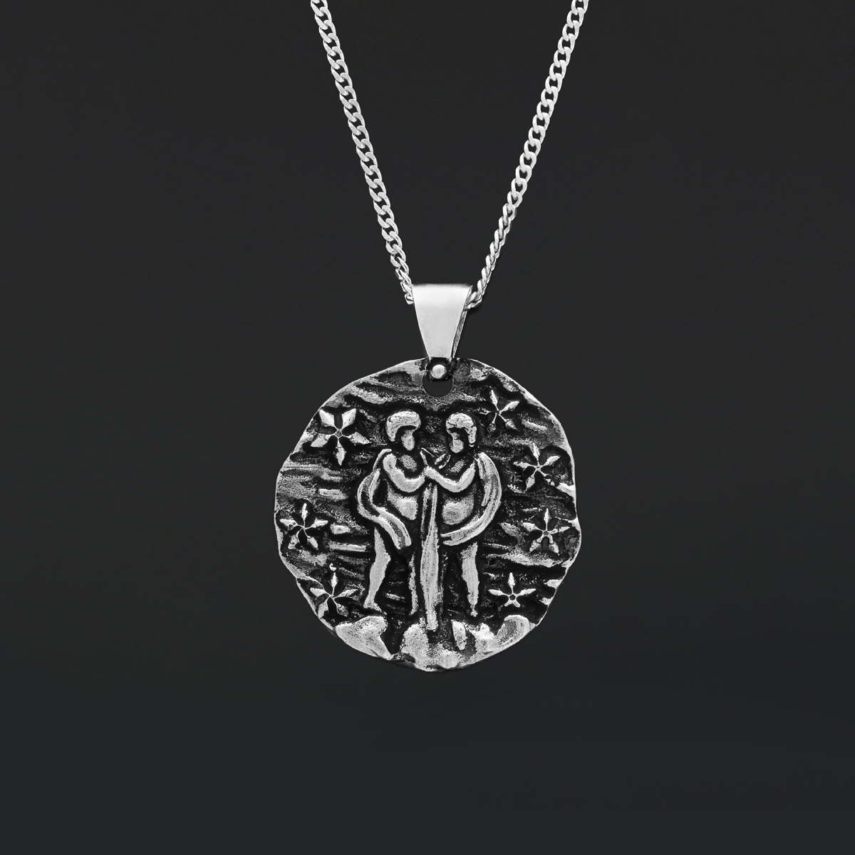 Gemini Pendant, Zodiac Necklace, Sterling Silver Pendant, Gold Plated Pendant, Astrology Jewelry, Gemini Sign Jewelry
