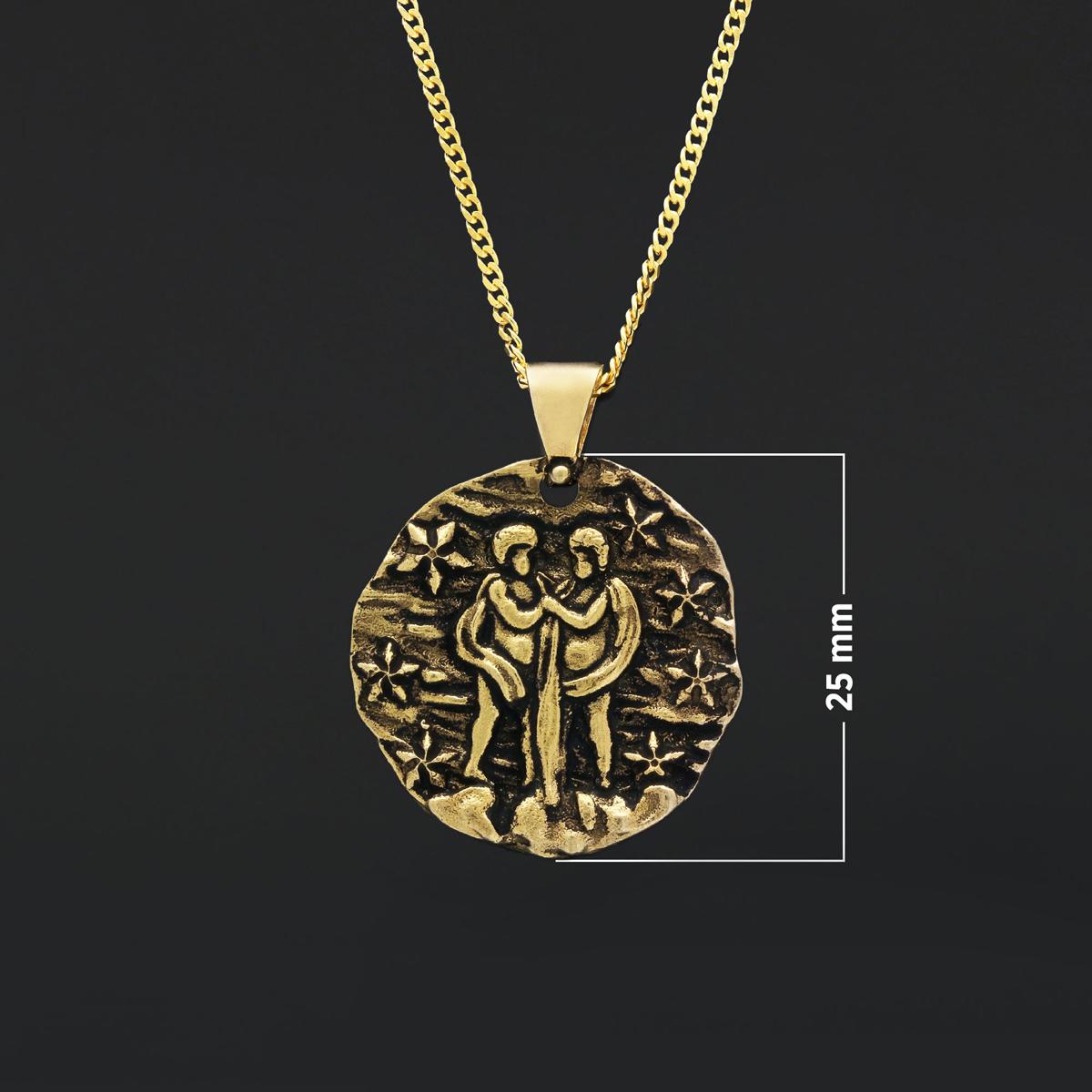 Gemini Pendant, Zodiac Necklace, Sterling Silver Pendant, Gold Plated Pendant, Astrology Jewelry, Gemini Sign Jewelry