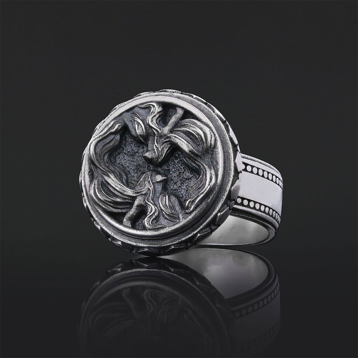 Gemini Zodiac Silver Ring