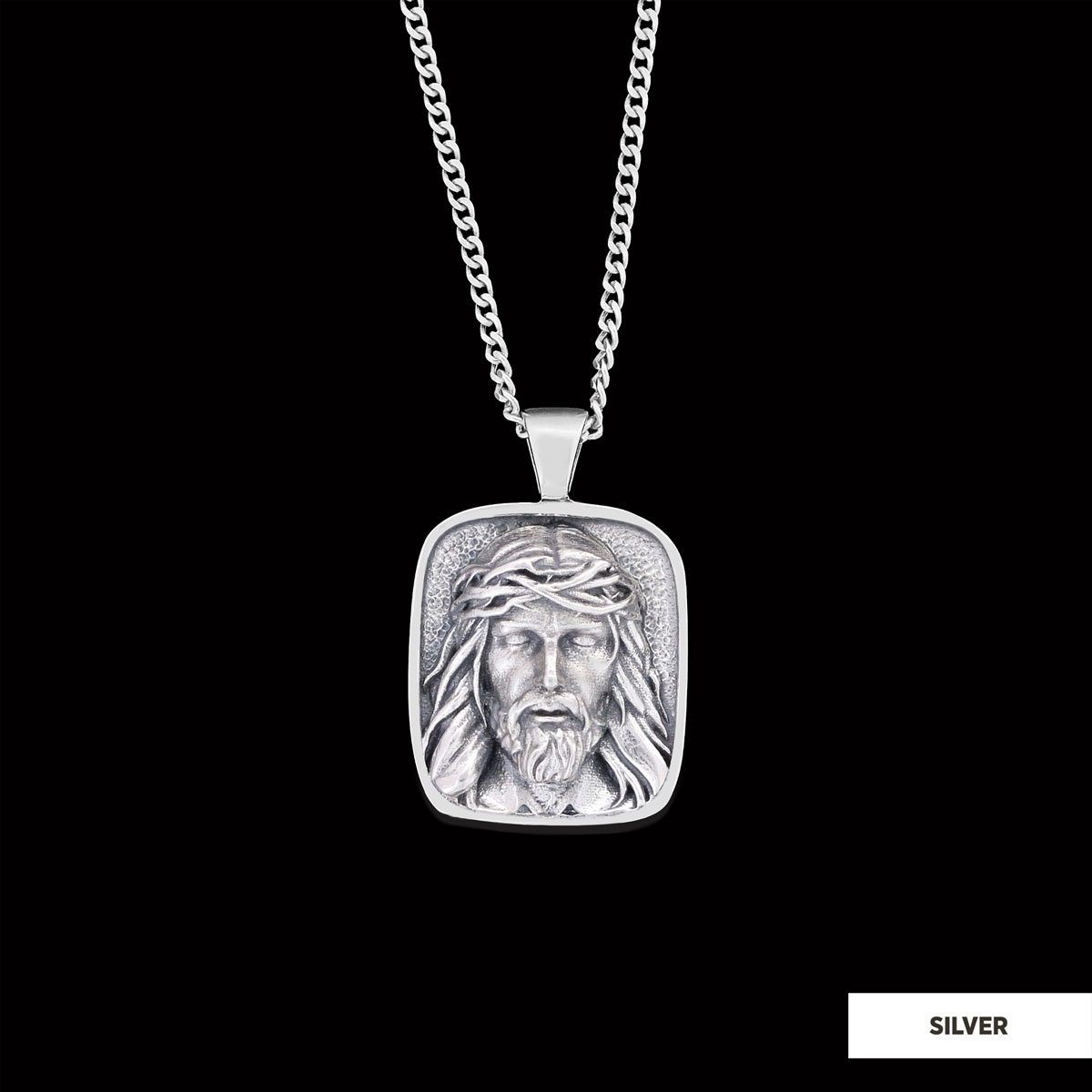 Gold Plated Jesus Jewelry, Jesus Silver Pendant, Men's Religious Gift Christian Necklace, Unisex Jesus Pendant