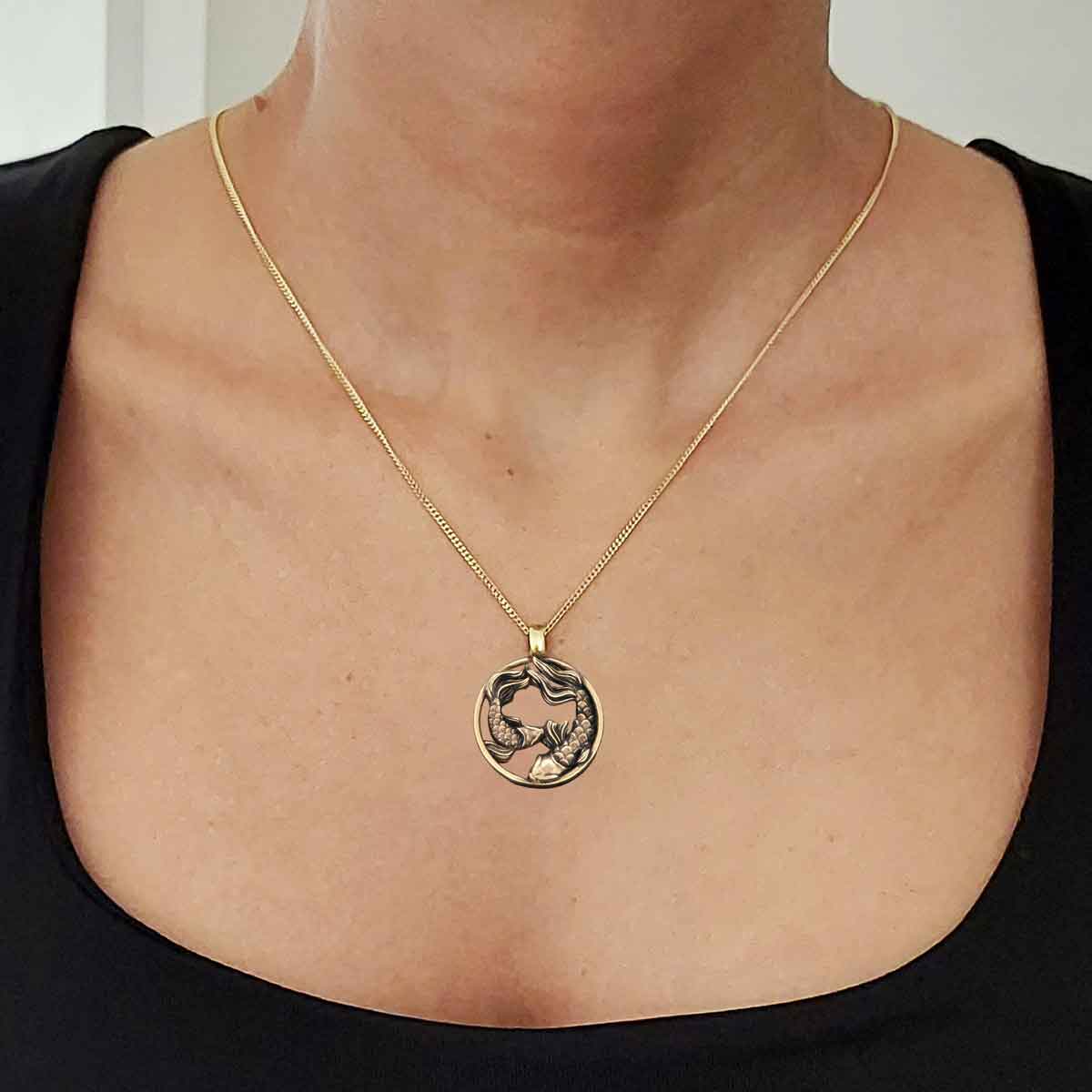 Handmade Pisces Pendant, Sterling Silver Pisces Necklace, Pisces Jewelry, Horoscope Pisces Necklace
