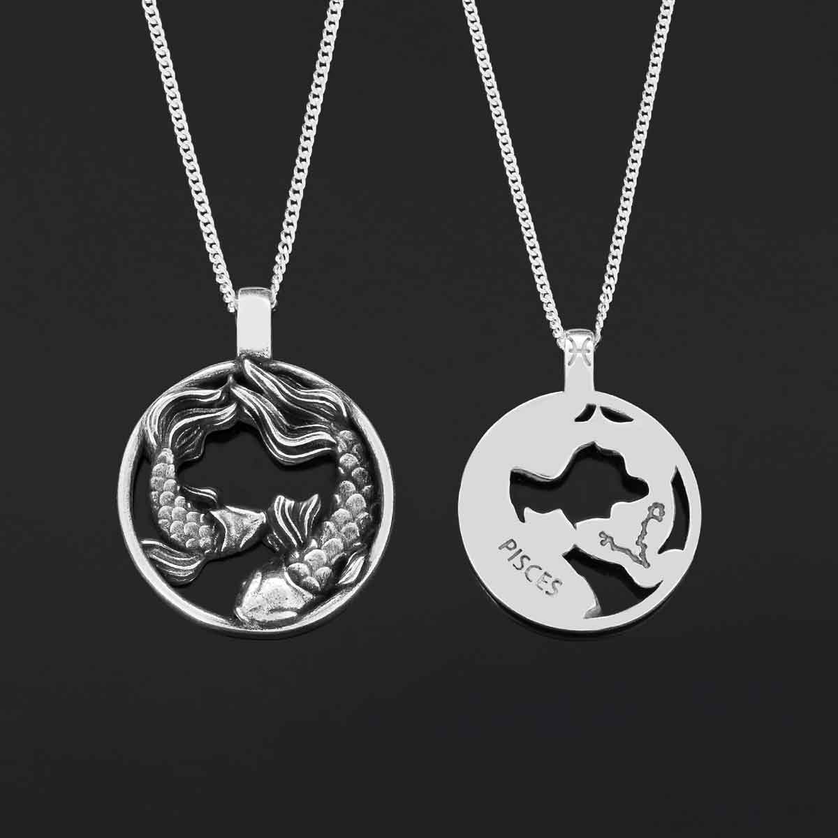 Handmade Pisces Pendant, Sterling Silver Pisces Necklace, Pisces Jewelry, Horoscope Pisces Necklace