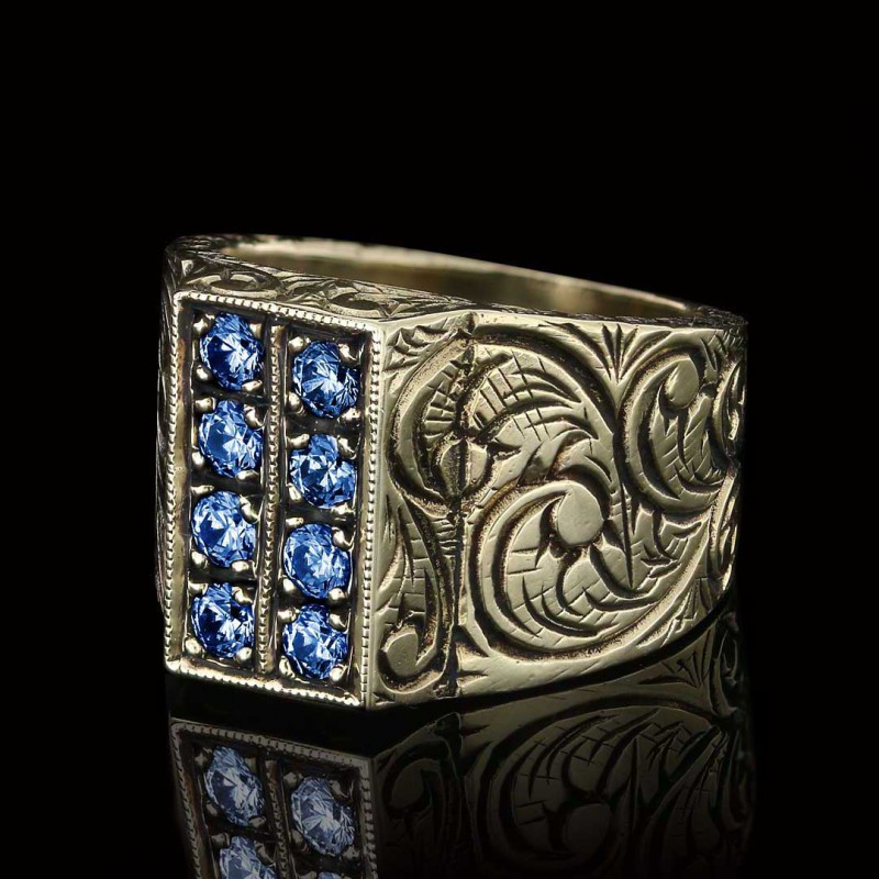 Handmade Silver Letter I Ring Bold Alphabet
