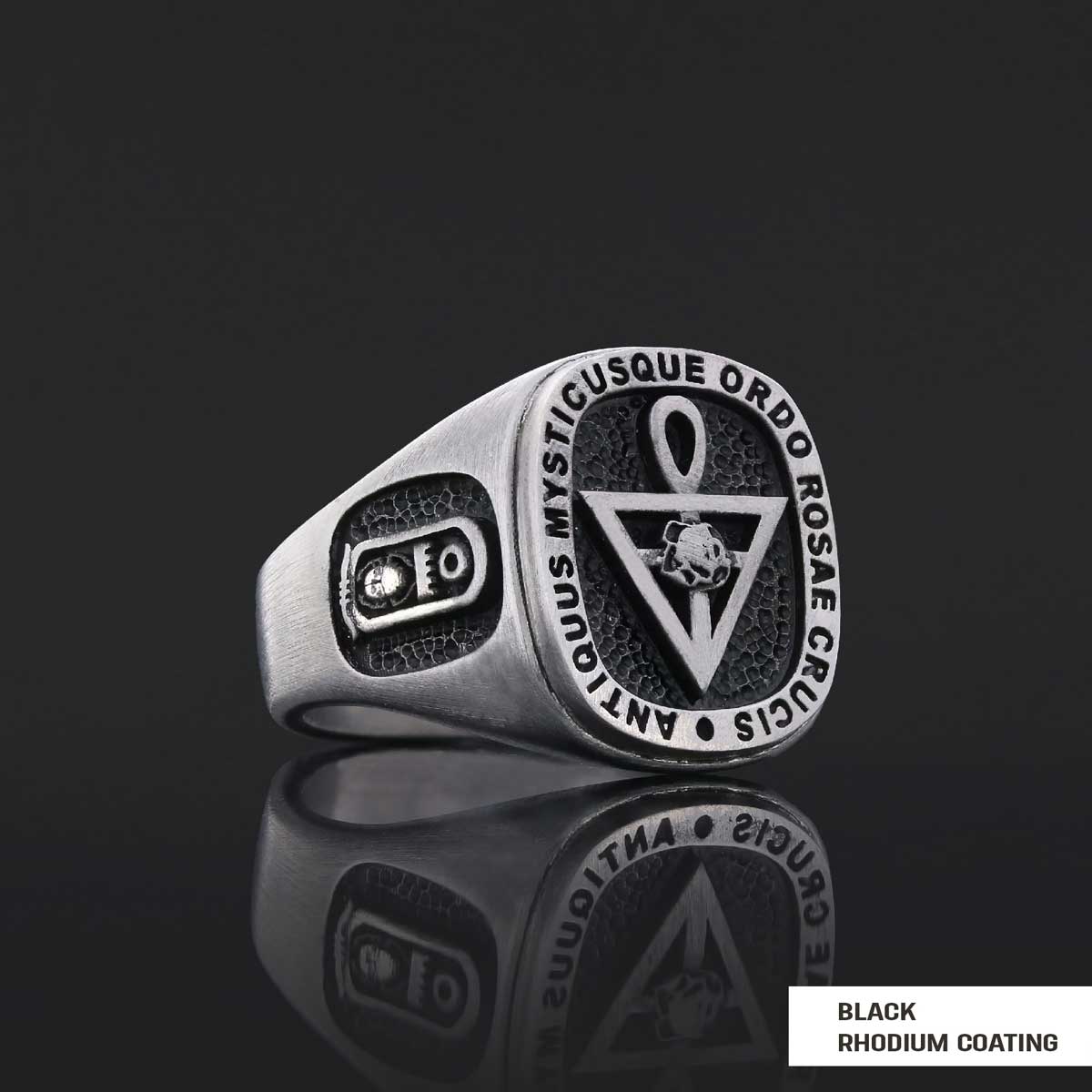 Handmade Silver Special Design Rosae Crucis Mason Ring