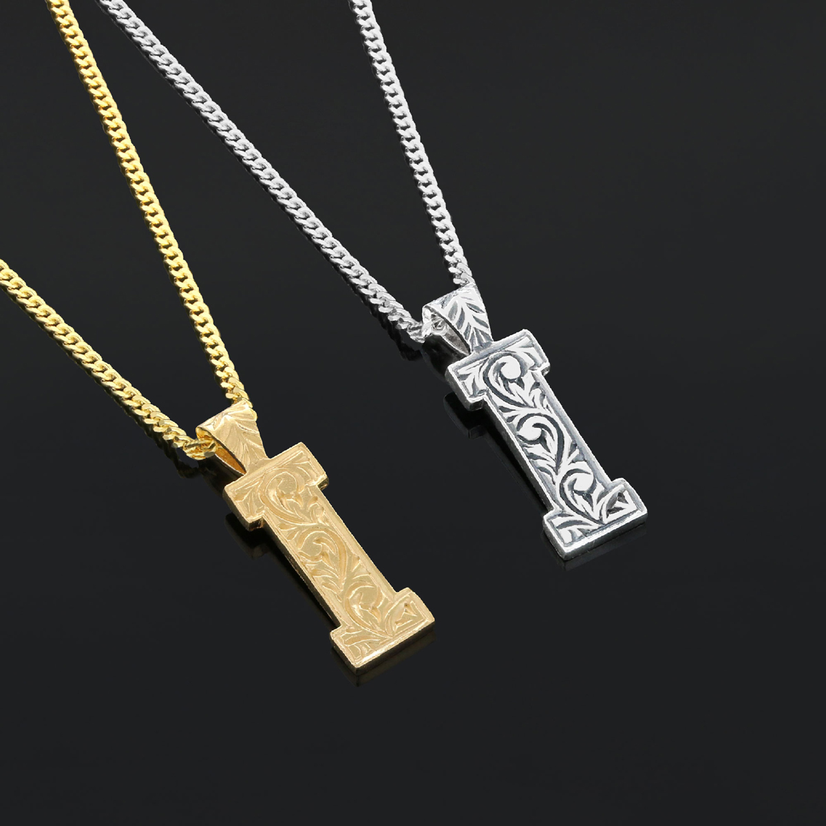 Handmade Special Design 925 Sterling Silver Letter Monogram I Necklace