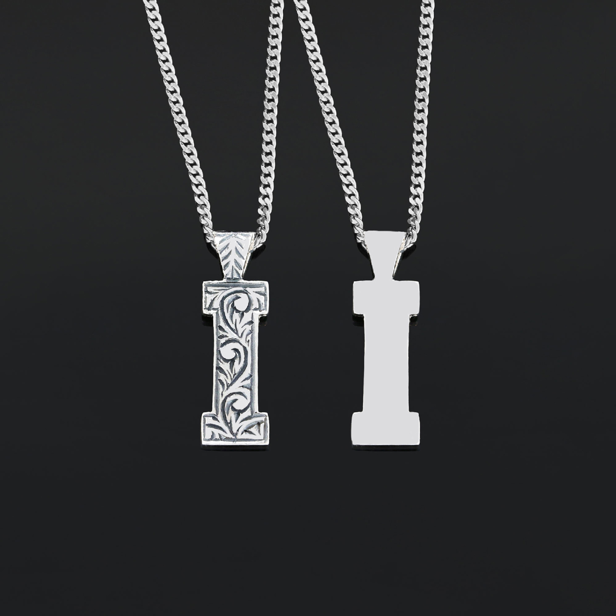 Handmade Special Design 925 Sterling Silver Letter Monogram I Necklace