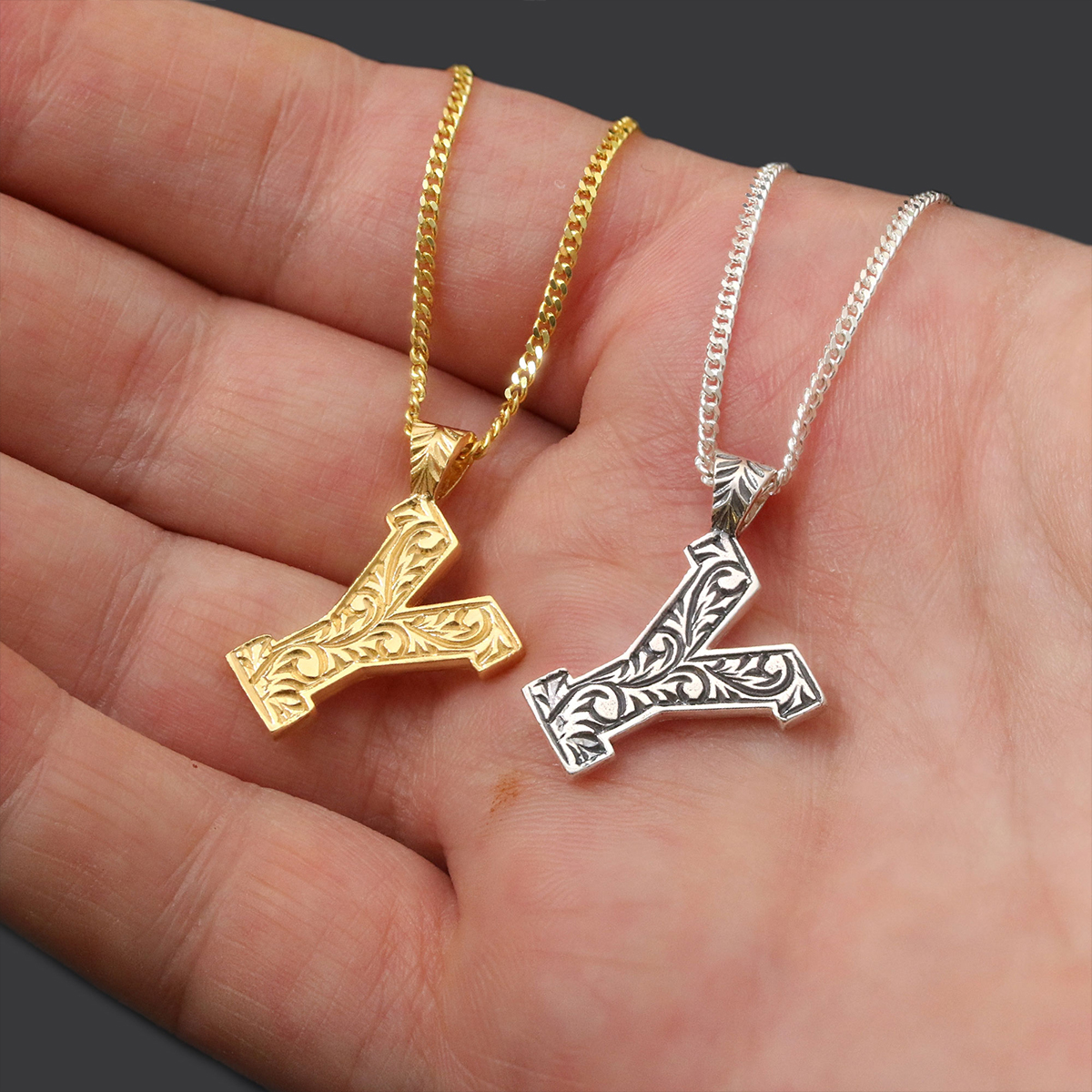 Handmade Special Design Sterling Silver Monogram Y Letter Necklace