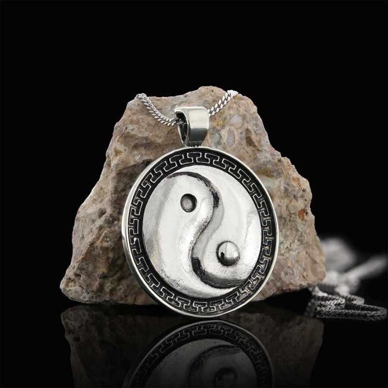 Handmade Sterling Silver Round Yin Yang Pendant