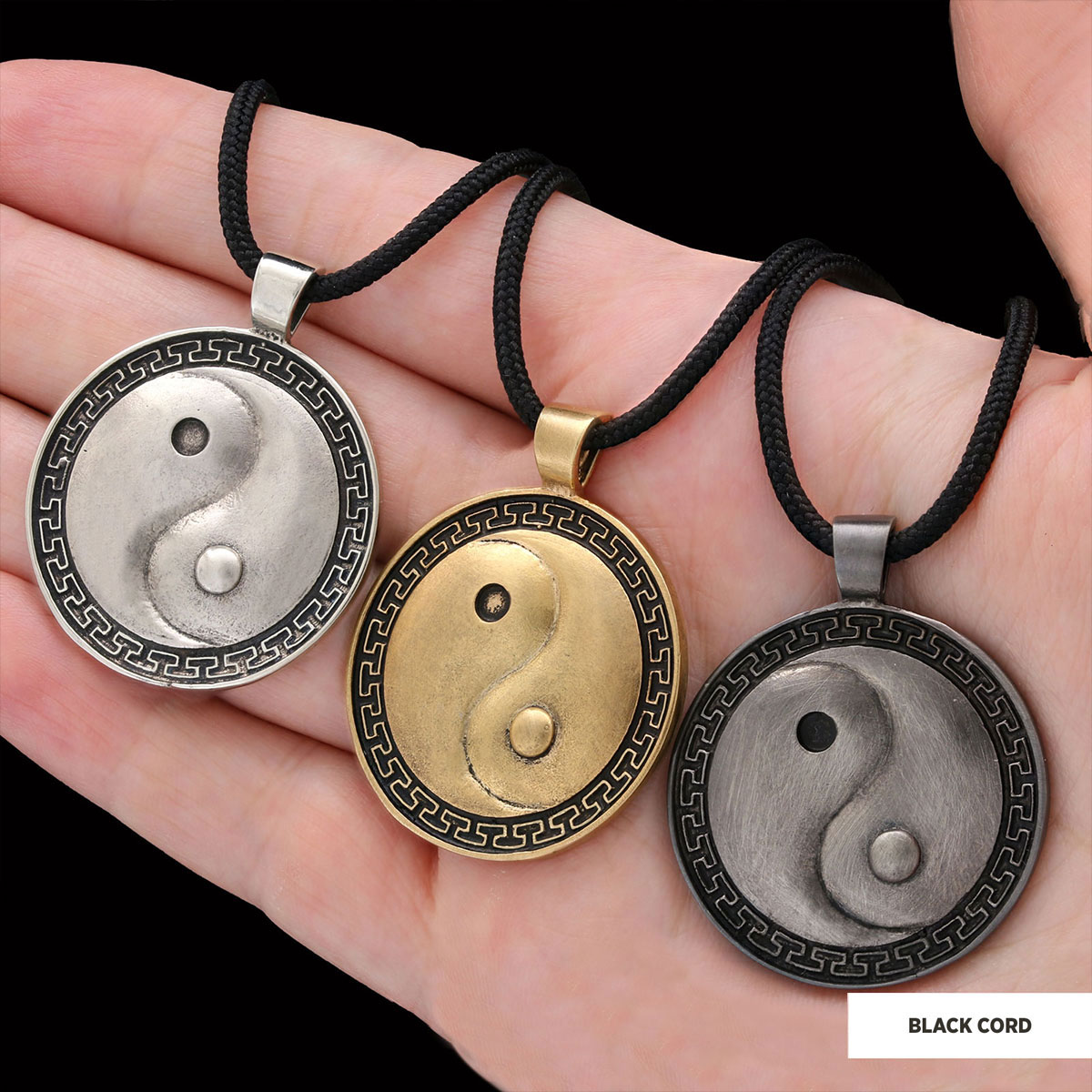 Handmade Sterling Silver Round Yin Yang Pendant Handmade Sterling Silver Round Yin Yang Pendant