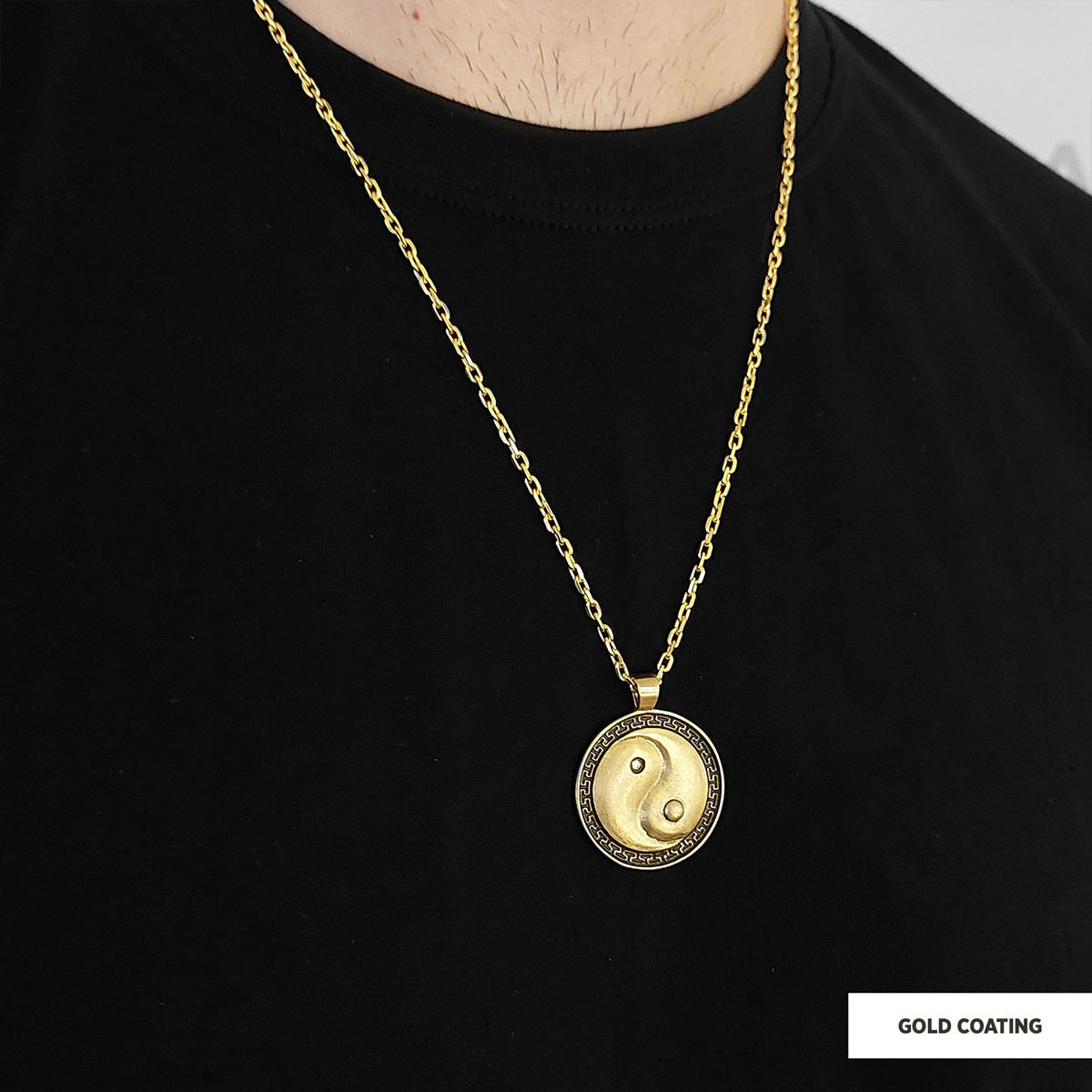 Handmade Sterling Silver Round Yin Yang Pendant