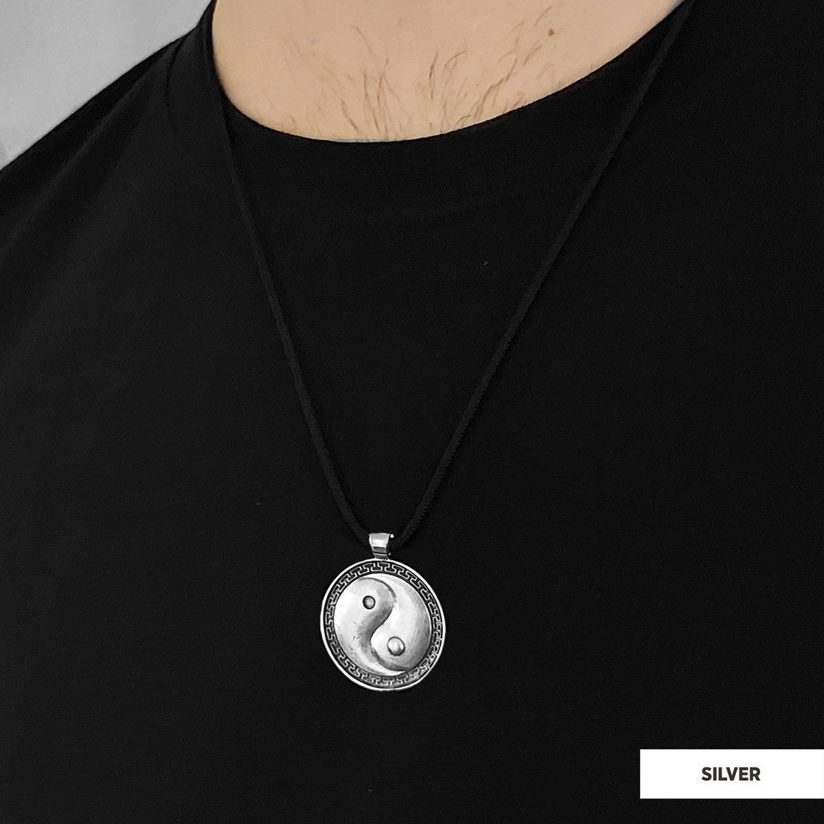 Handmade Sterling Silver Round Yin Yang Pendant