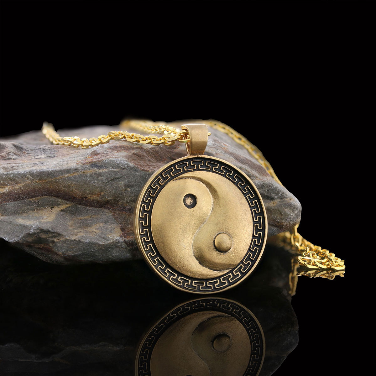 Handmade Sterling Silver Round Yin Yang Pendant