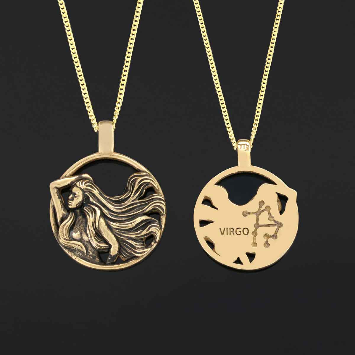 Horoscope Virgo Necklace, Handmade Virgo Pendant, Sterling Silver Virgo Necklace, Virgo Jewelry