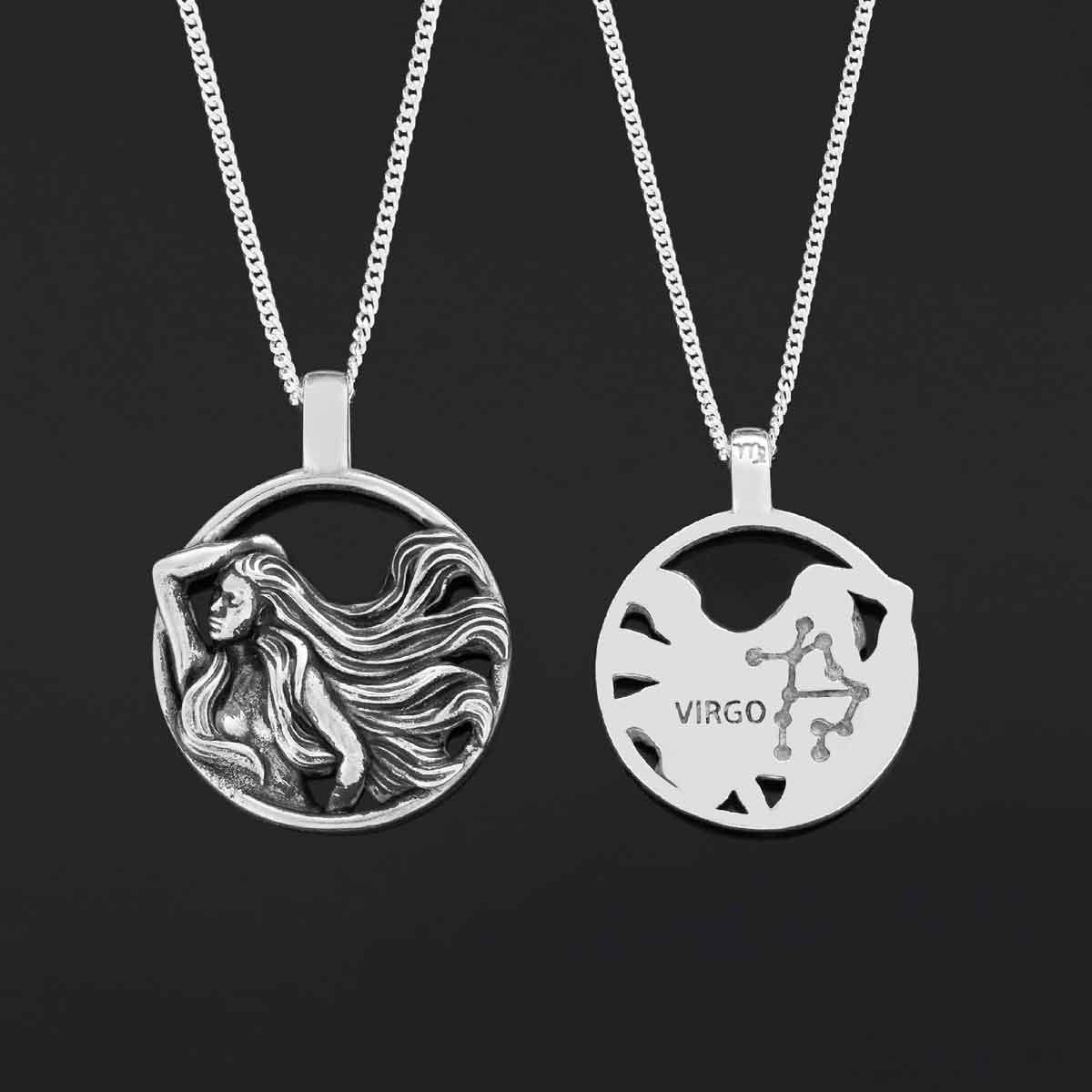 Horoscope Virgo Necklace, Handmade Virgo Pendant, Sterling Silver Virgo Necklace, Virgo Jewelry