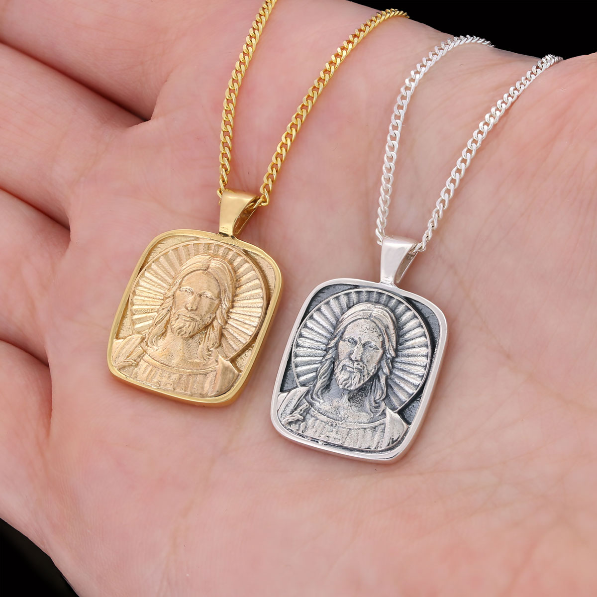 Jesus Necklace, Christ Necklace, Faith Jewelry, Sun and Christian Jewelry, Religious Accessory, Gift for Her