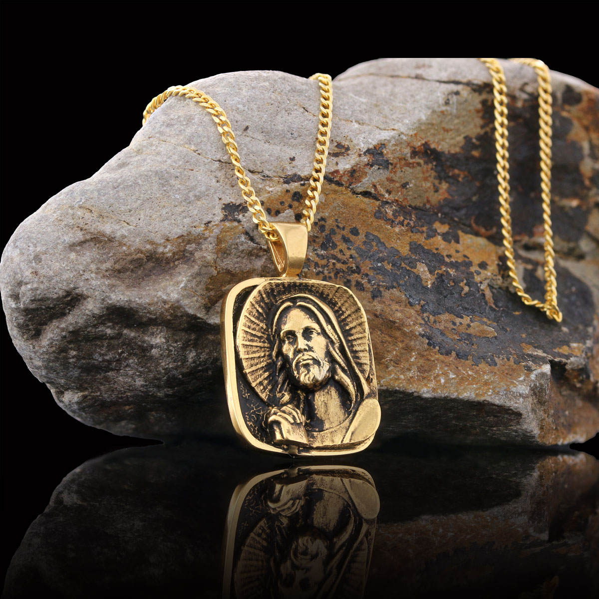 Jesus Necklace, Faith Jewelry, Christ Pendant, Christus Necklace, Sun and Christian Jewelry, Jesus Christian Necklace