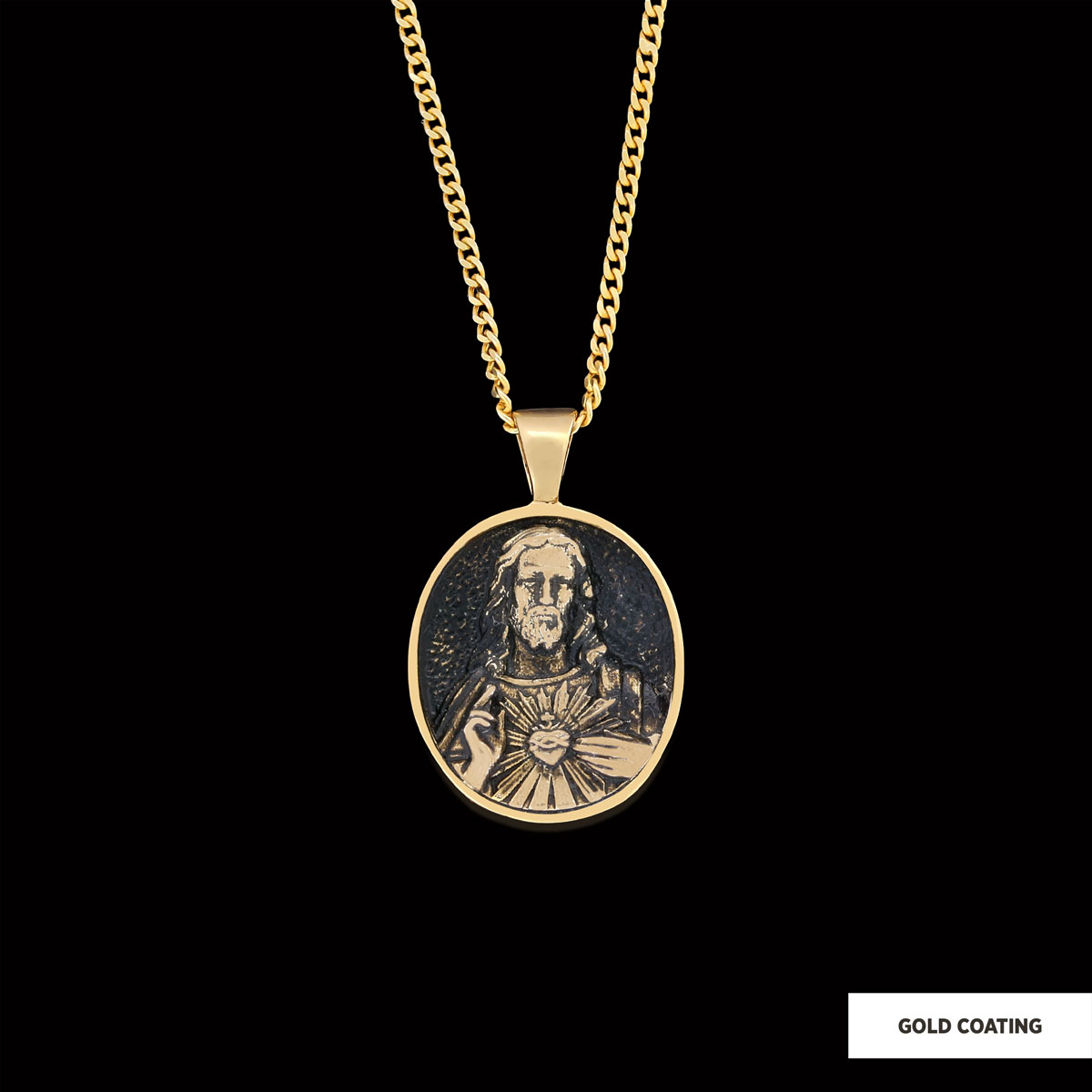 Jesus Necklace, Jesus Religious Necklace, Christ Gold Plated Necklace, Christian Necklace, Religious Jewelry, Christ Accessory