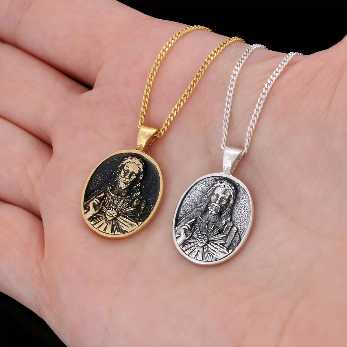 Jesus Necklace, Jesus Religious Necklace, Christ Gold Plated Necklace, Christian Necklace, Religious Jewelry, Christ Accessory