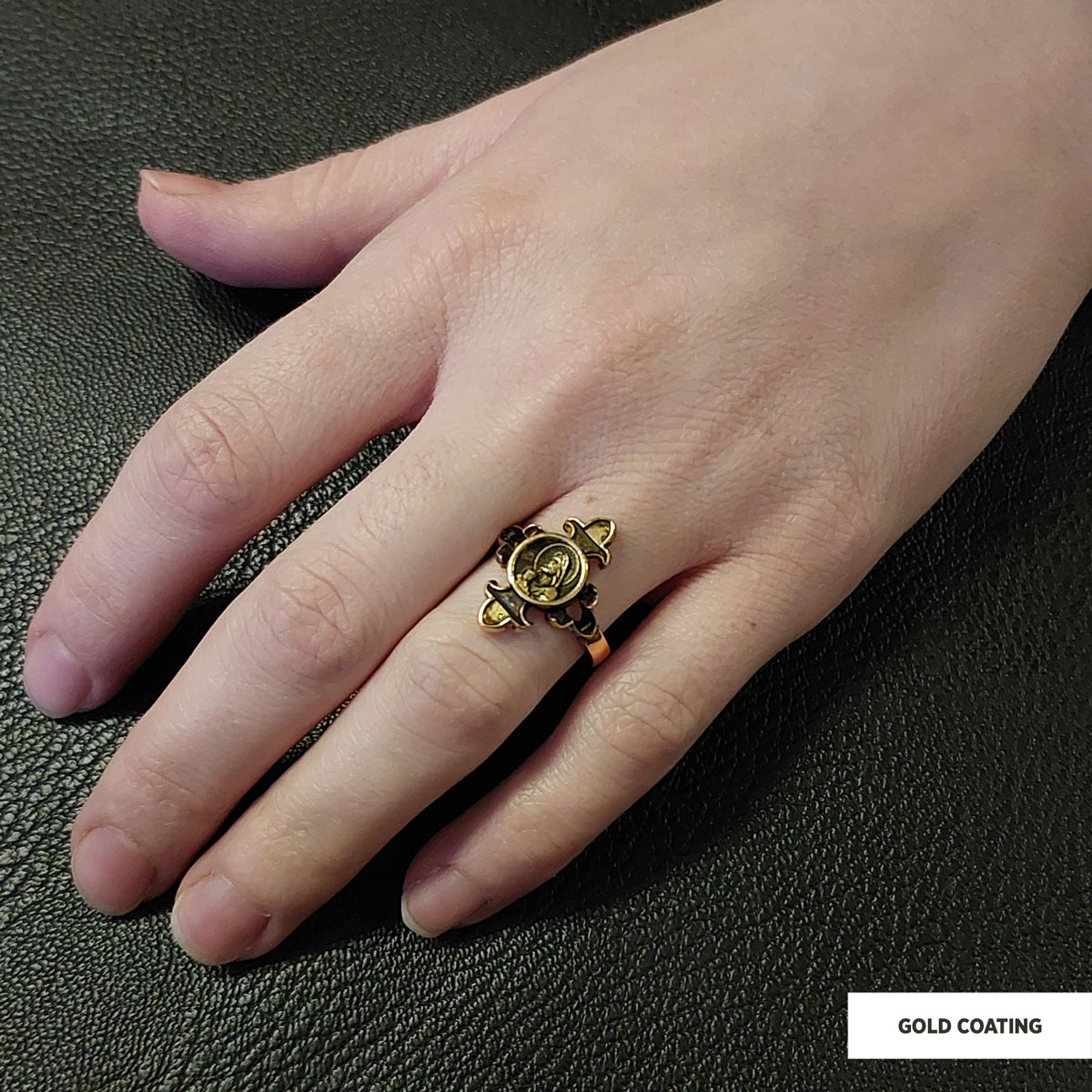 Jesus Motif Ring, Jesus Ring, Silver Religious Ring, Gold Plated Jesus Jewelry, Christian Signet Ring