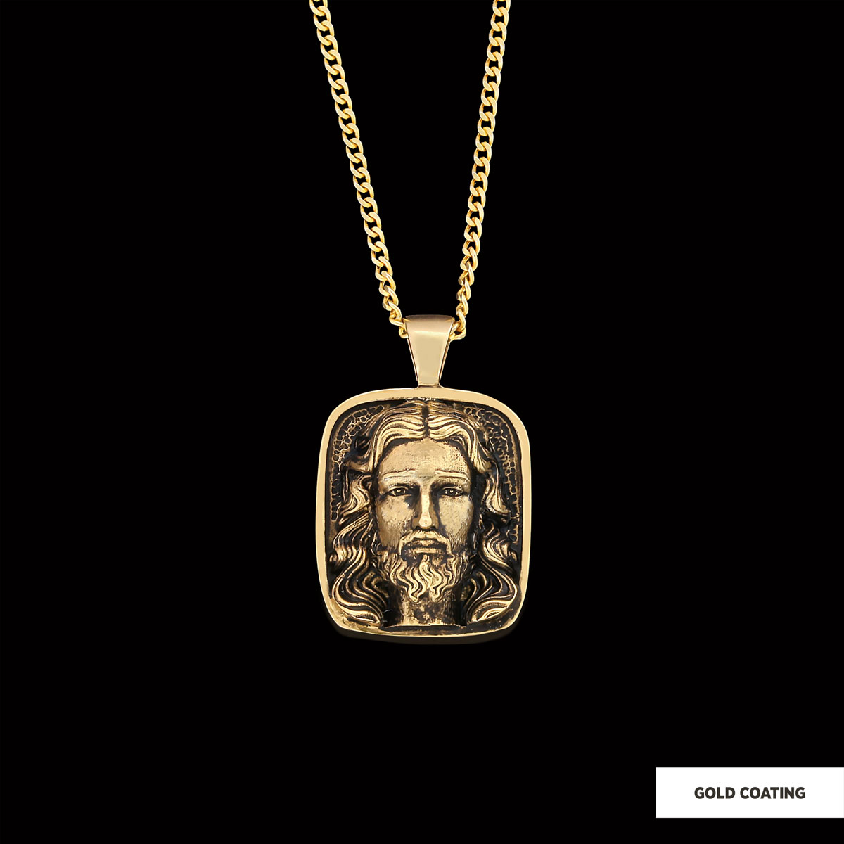 Jesus Silver Necklace, Christian Necklace, Unisex Jesus Pendant, Gold Plated Jesus Jewelry, Men's Religious Gift