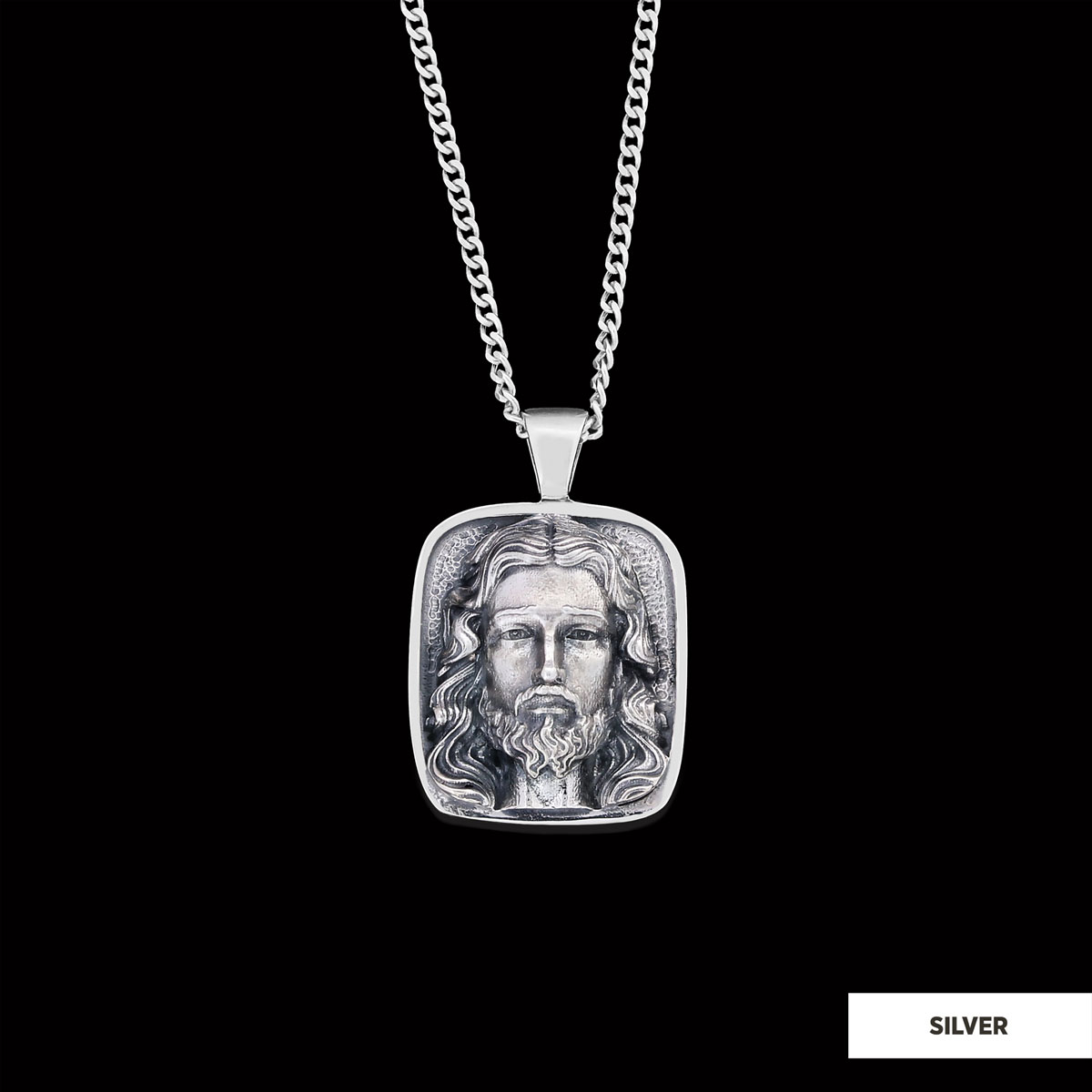 Jesus Silver Necklace, Christian Necklace, Unisex Jesus Pendant, Gold Plated Jesus Jewelry, Men's Religious Gift Jesus Silver Necklace, Christian Necklace, Unisex Jesus Pendant, Gold Plated Jesus Jewelry, Men's Religious Gift