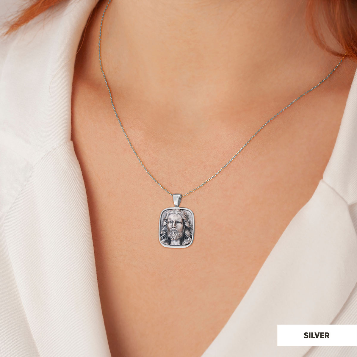 Jesus Silver Necklace, Christian Necklace, Unisex Jesus Pendant, Gold Plated Jesus Jewelry, Men's Religious Gift Jesus Silver Necklace, Christian Necklace, Unisex Jesus Pendant, Gold Plated Jesus Jewelry, Men's Religious Gift