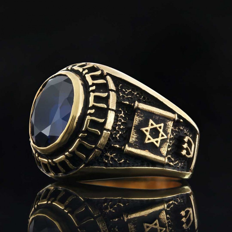 Jewish Chai with Stone Ring