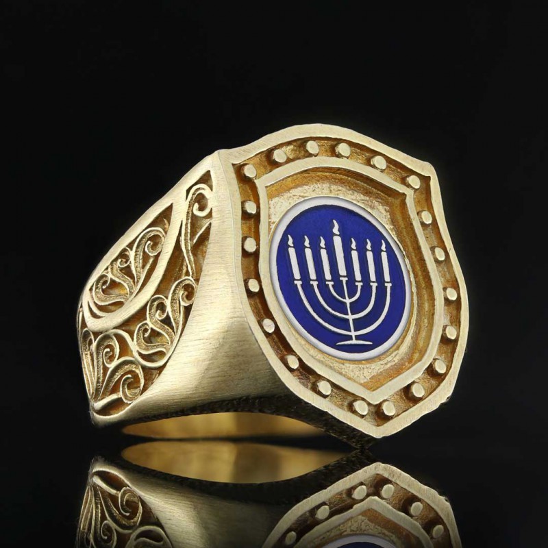Menorah Embroidered Ring