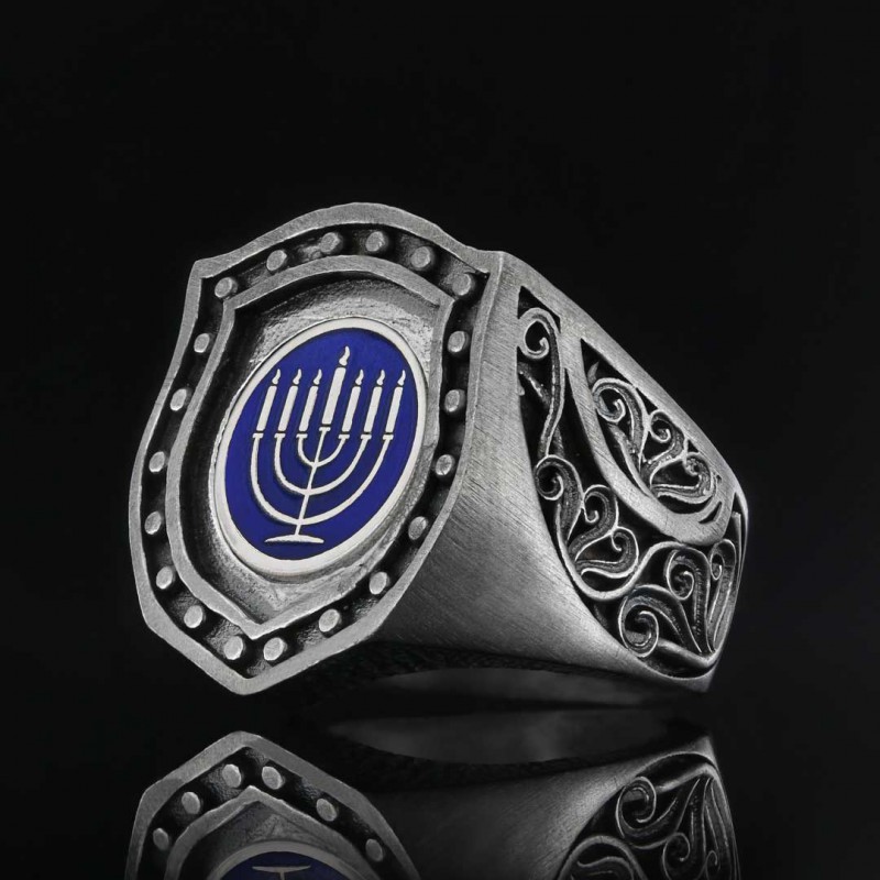 Menorah Embroidered Ring