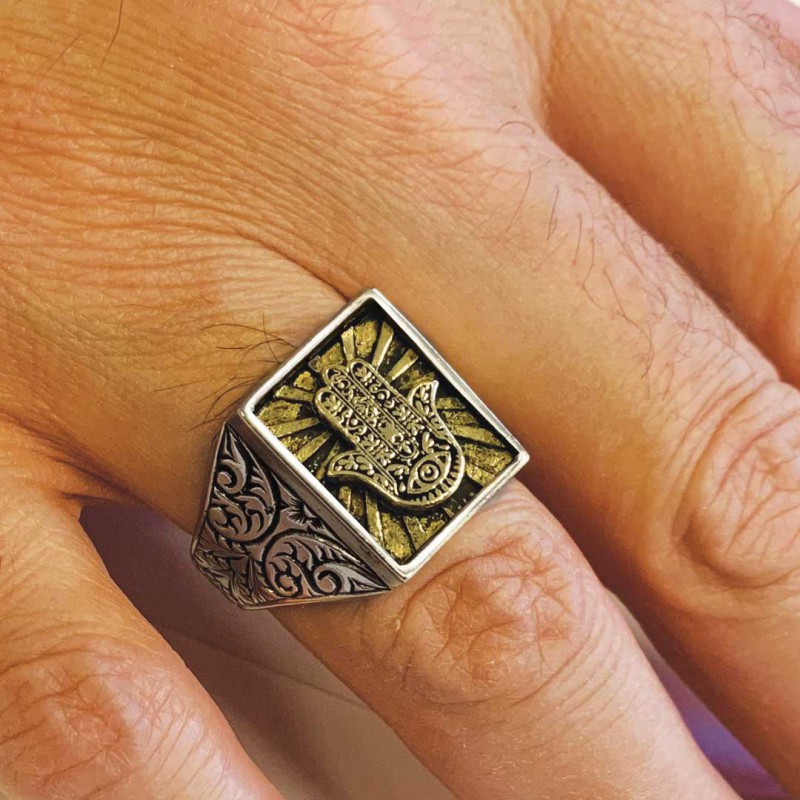 Hamsa Silver Jewish Ring