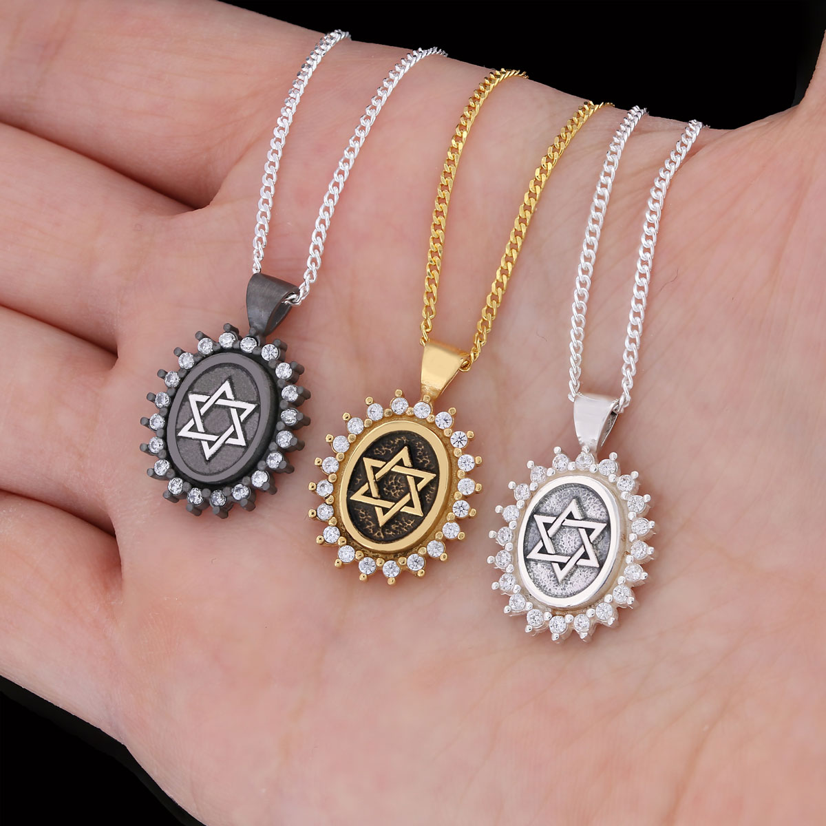 Jewish Star Necklace, Silver Menorah Necklace, Hebrew Chanukah Menorah Necklace, Magen David Necklace, Shield of David Necklace
