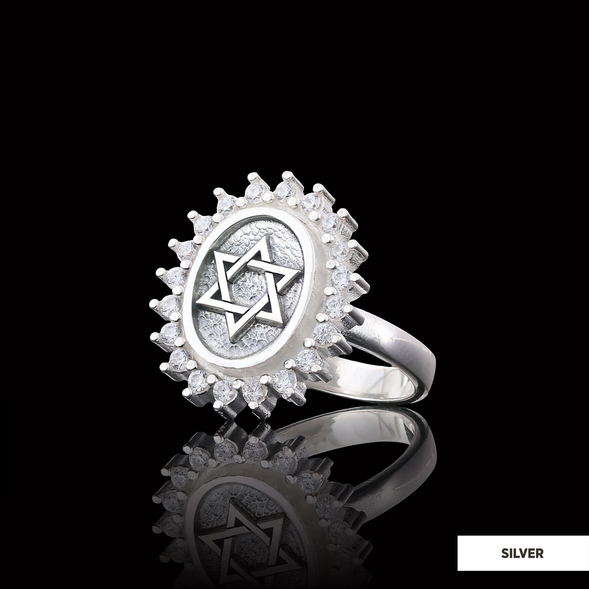 Jewish Star Ring, Silver Menorah Ring, Hebrew Chanukah Menorah Ring, Magen David Ring, Shield of David Ring