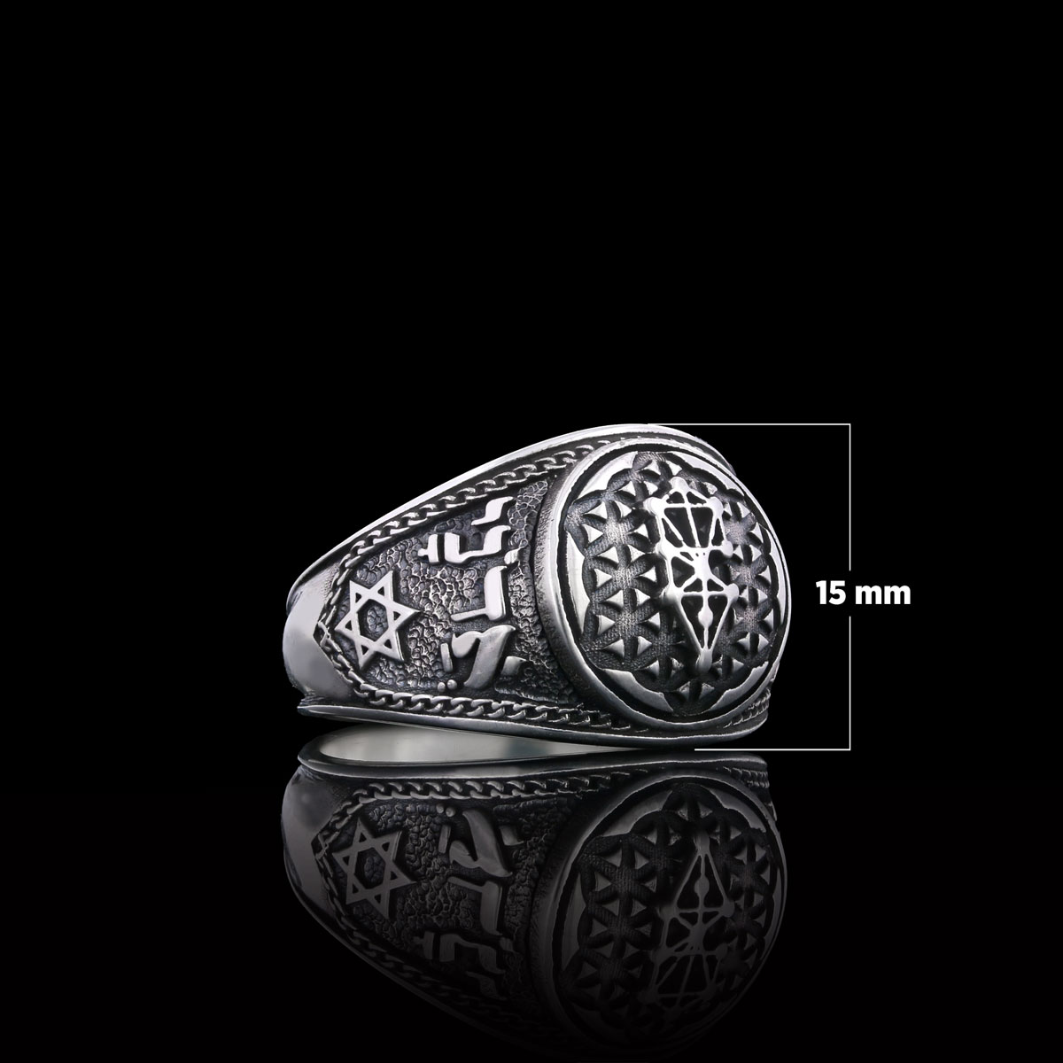 Kabbalah Silver Ring, Kabbalah Ring, Adonai Ring, Kabbalah Jewelry, Star Kabbalah Ring, Religious Gifts