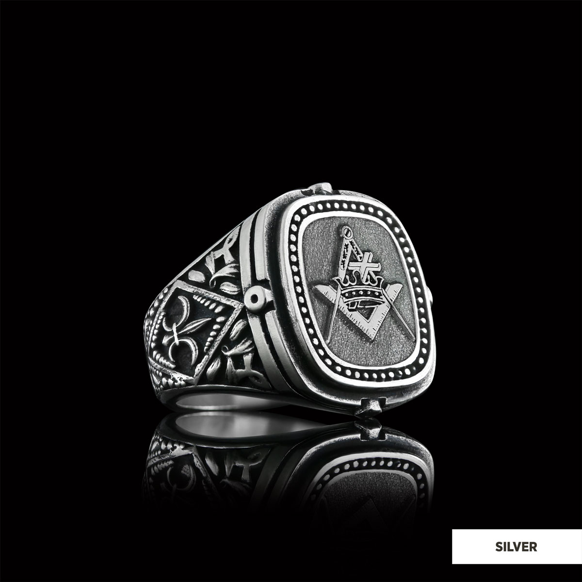 Knights Templar Masonic Ring, Celtic Lodge Masonic Ring, Signet Mason Ring, Mason Jewelry