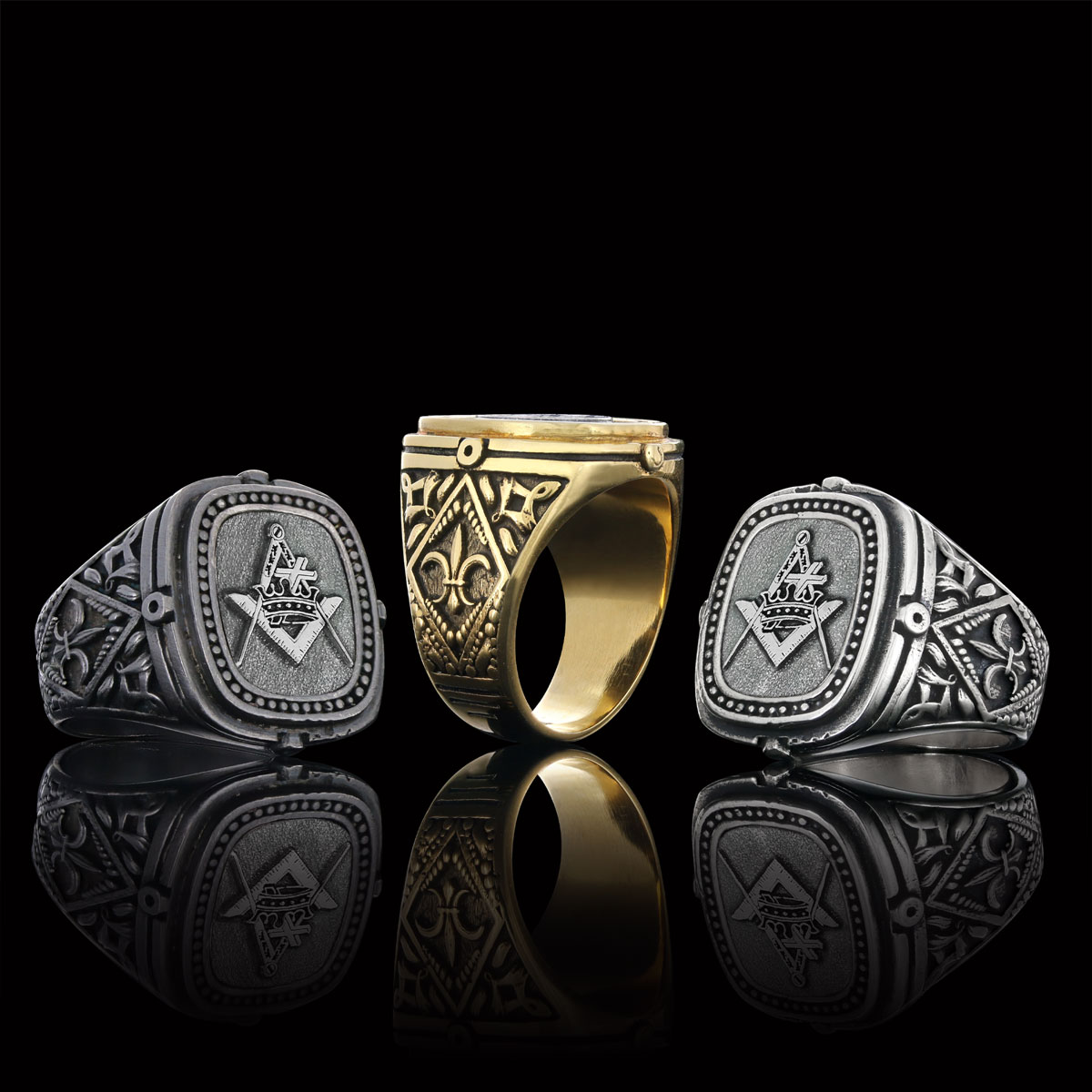 Knights Templar Masonic Ring, Celtic Lodge Masonic Ring, Signet Mason Ring, Mason Jewelry