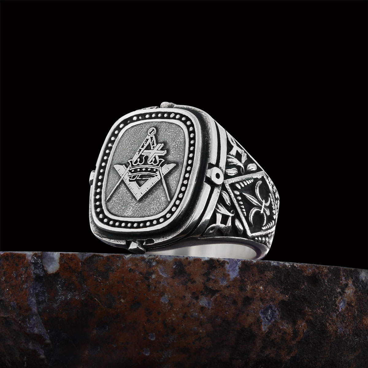Knights Templar Masonic Ring, Celtic Lodge Masonic Ring, Signet Mason Ring, Mason Jewelry