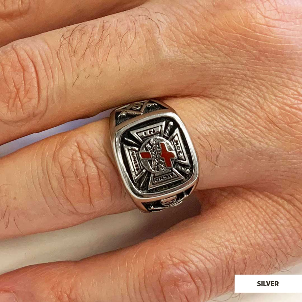 Knights Templar Masonic Ring, Signet Mason Ring, Mason Jewelry
