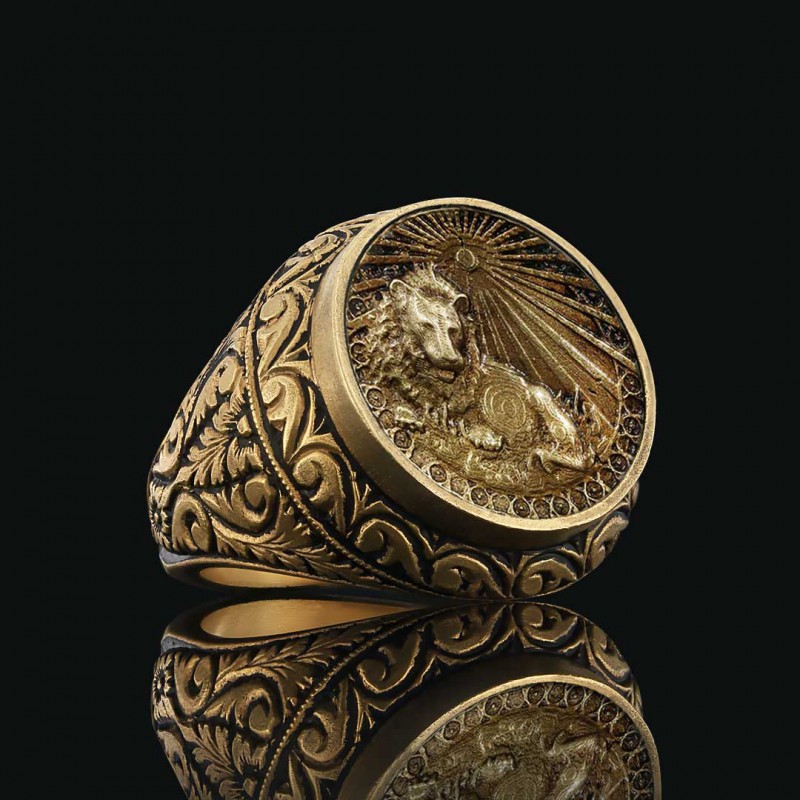 Leo Zodiac Silver Ring
