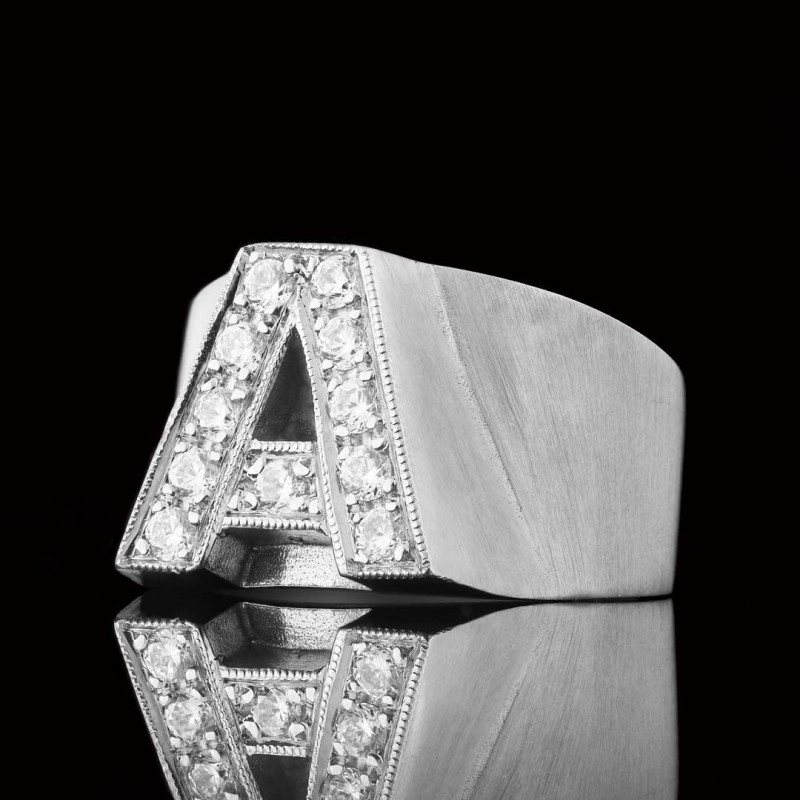 Letter A Bold Alphabet Ring