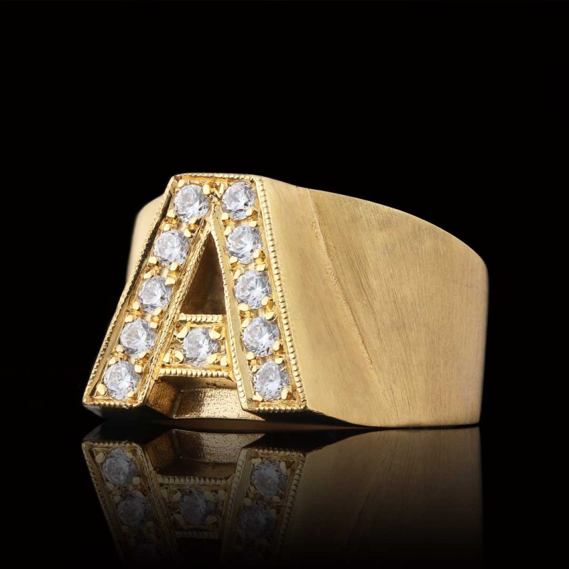 Letter A Bold Alphabet Ring