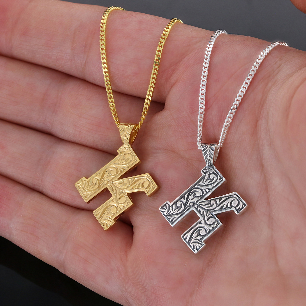 Letter Handmade Special Design 925 Sterling Silver Monogram K Necklace