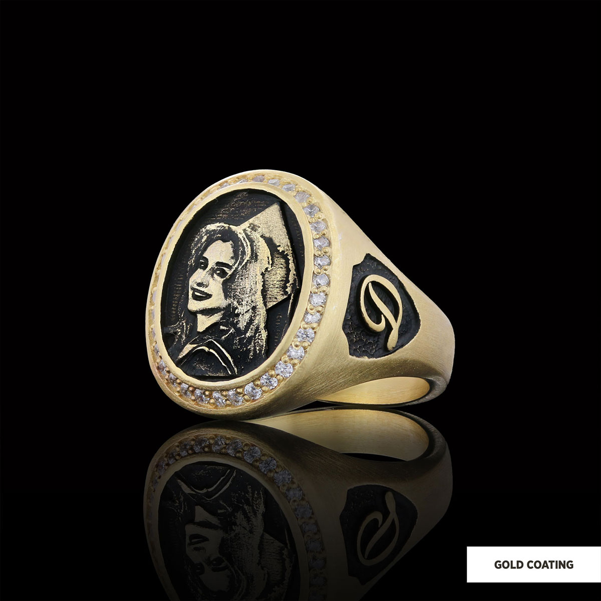 Letter Photo Ring, Personalized Picture Ring, Gift for Women, Special Production Ring With Picture