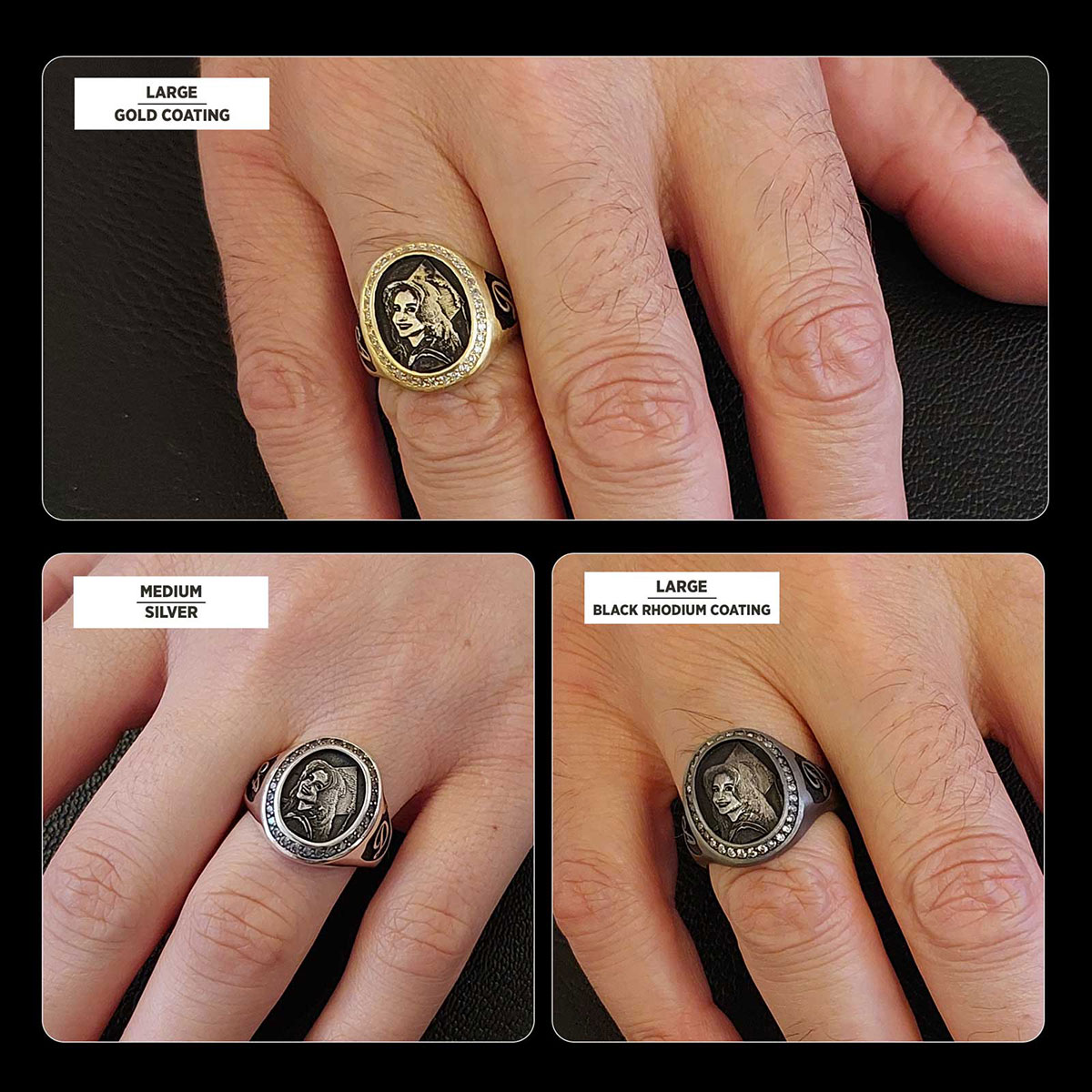 Letter Photo Ring, Personalized Picture Ring, Gift for Women, Special Production Ring With Picture