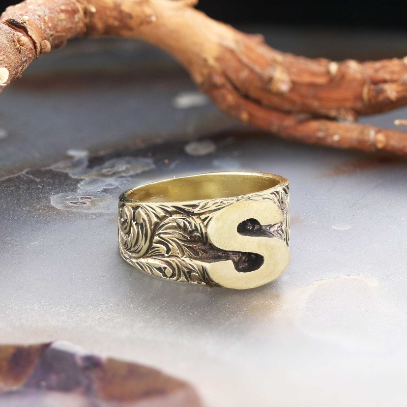 Letter S 925 Sterling Silver Women Ring