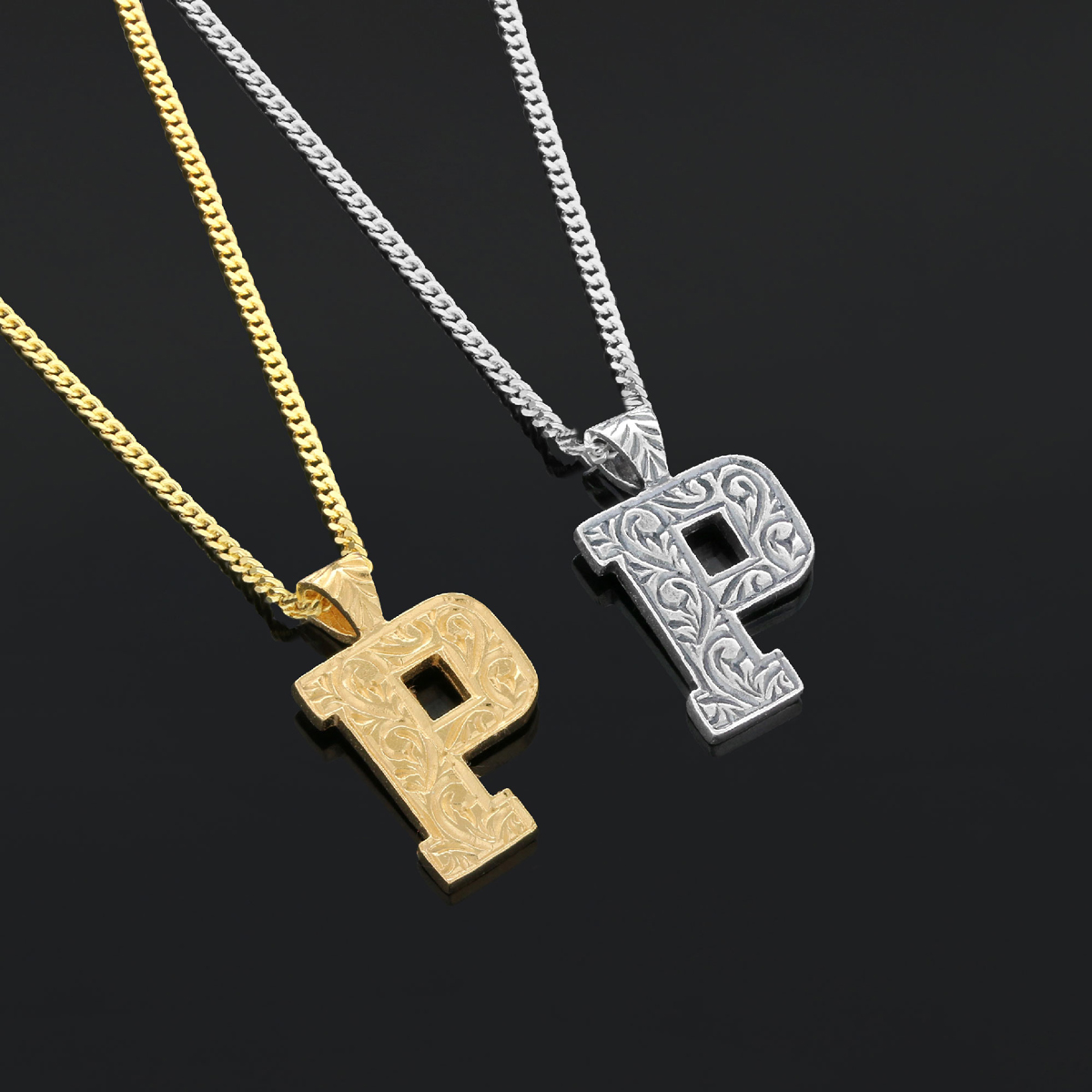 Letter Sterling Silver Handmade Special Design Monogram P Necklace
