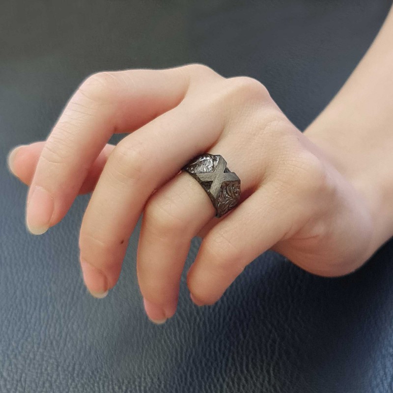 Letter X Monogram 925 Sterling Silver Women Ring