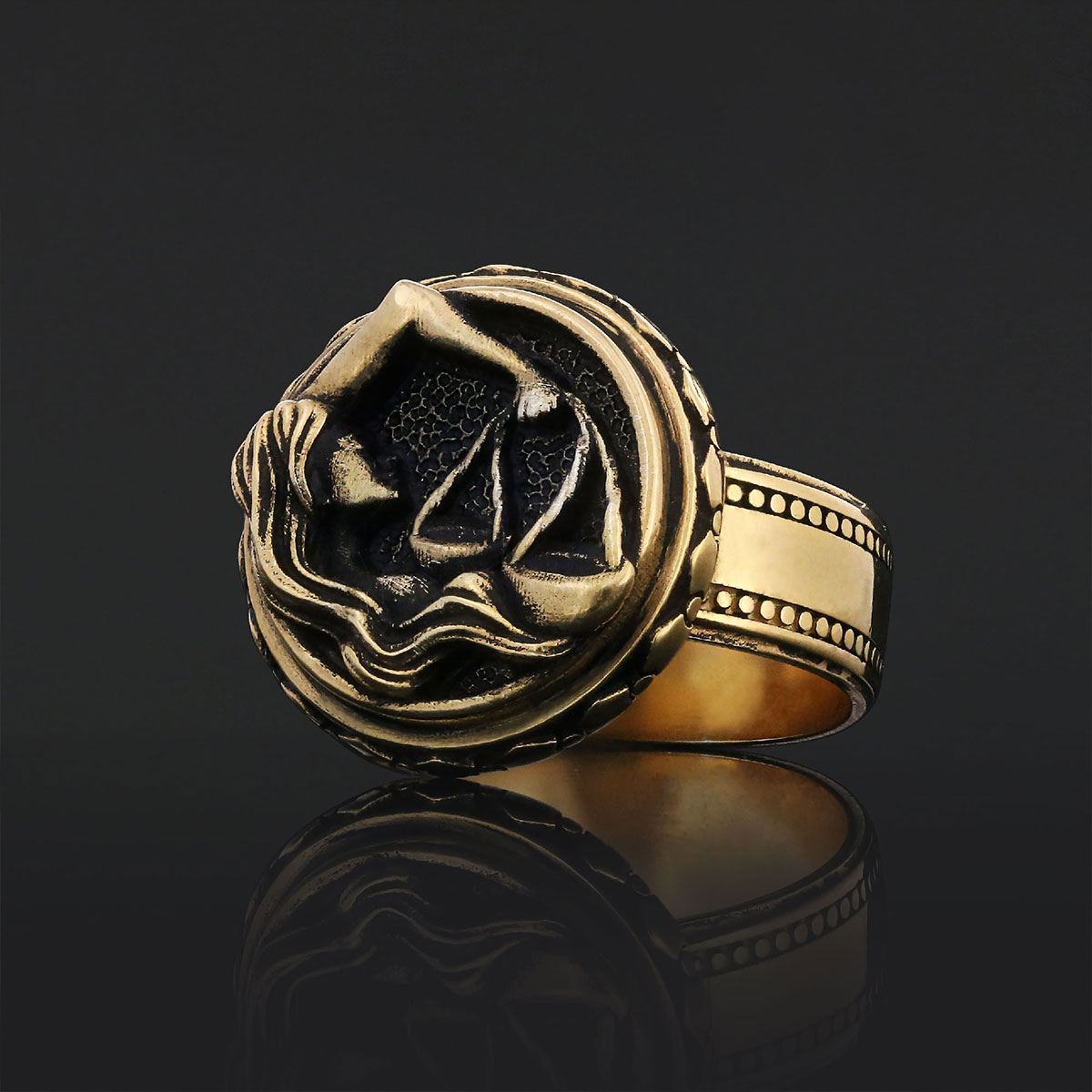 Libra Zodiac Silver Ring