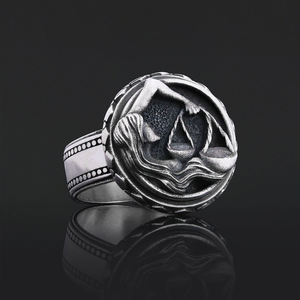 Libra Zodiac Silver Ring