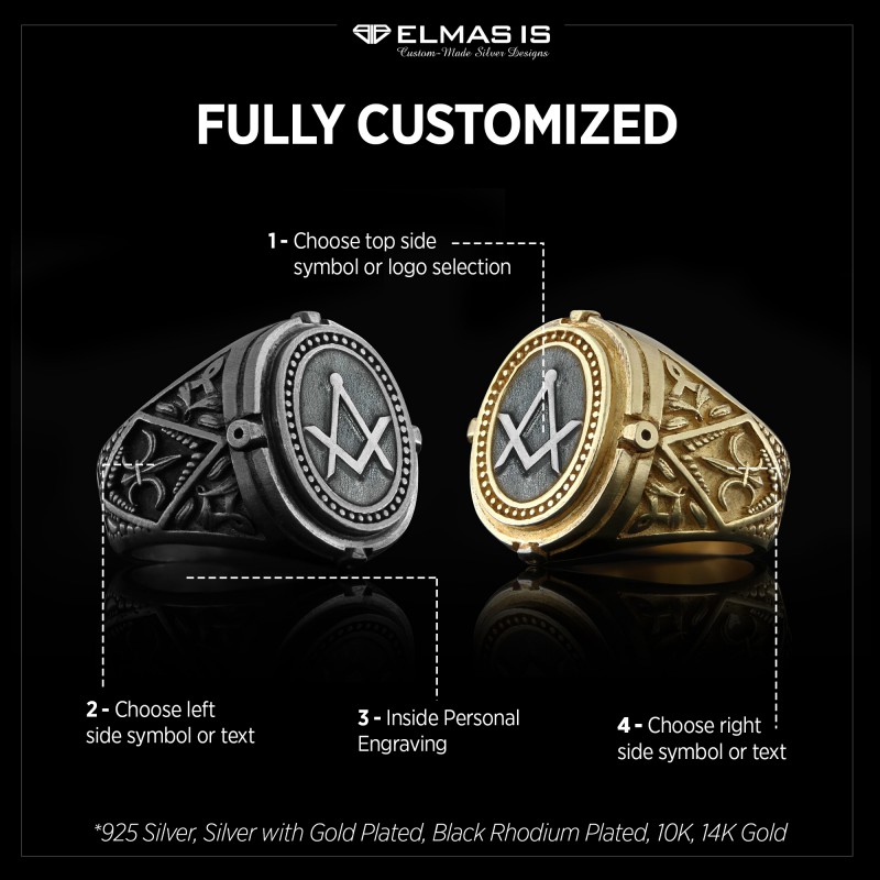 Lodge Masonic Ring, Custom Mason Ring, Special Masonic Ring