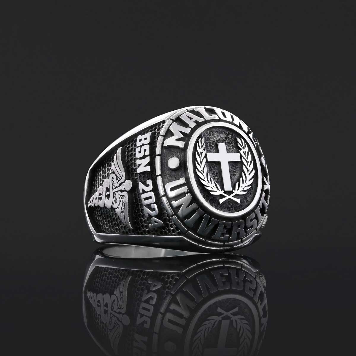 Malone University Ring, Lesley University Graduation Ring, Class Ring, High School Ring